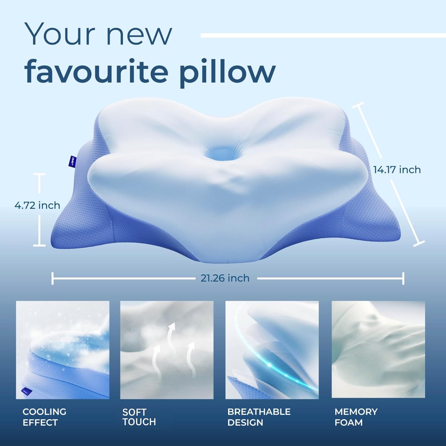 Ergonomic Cervical Neck Pillow for Pain Relief & Deep Sleep